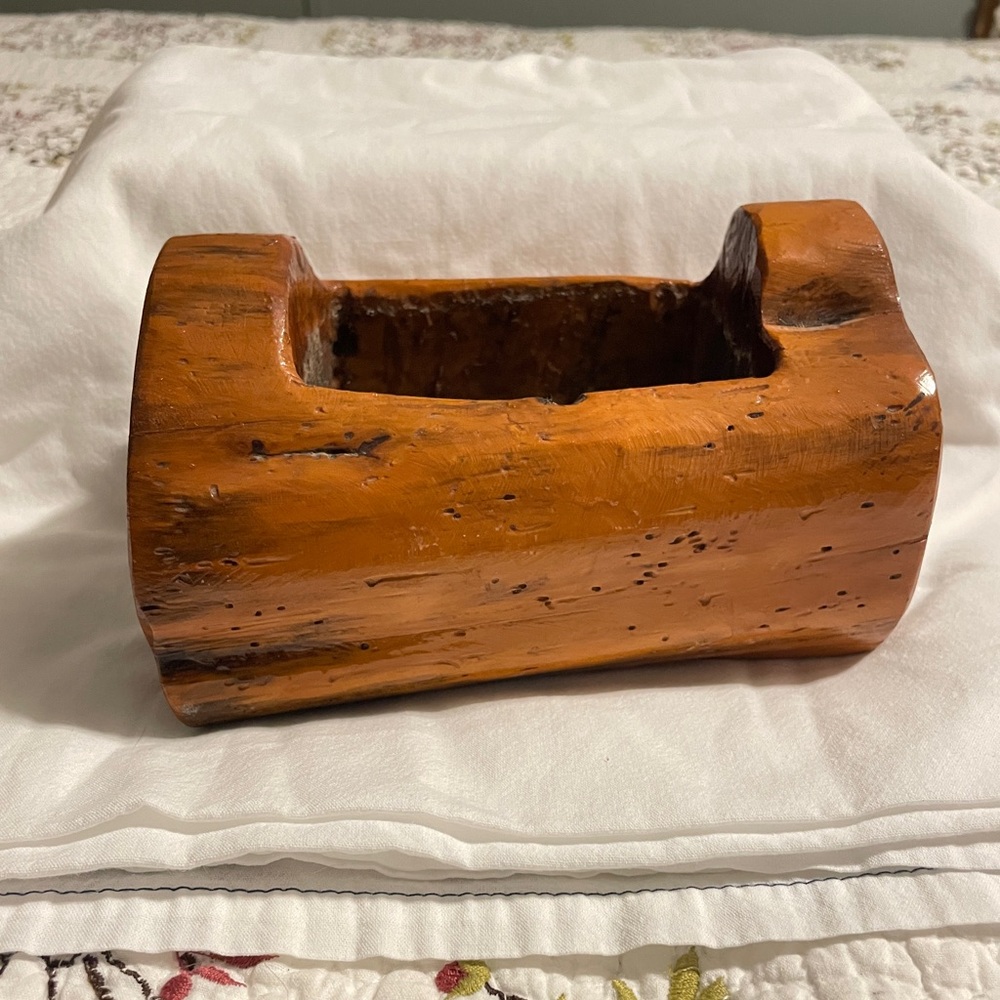 Handmade Burl Craft Rustic Natural Wooden Carved Log Planter